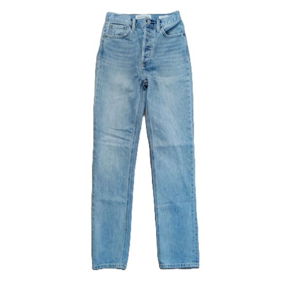 DENIM FORUM The Nina Stovepipe 25 Women's Button-Fly High Rise Light Wash Jeans - Picture 1 of 4
